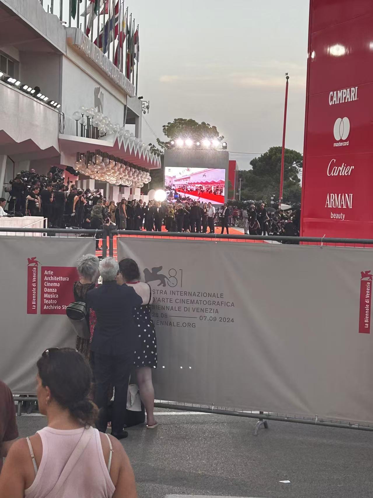 Red carpet and festival entrance during Jiatao Cui’s visit to the 81st Venice International Film Festival in 2024